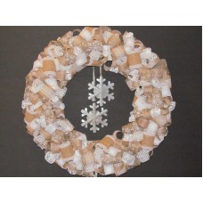Burlap Snowflake Ribbon Wreath   222017666645